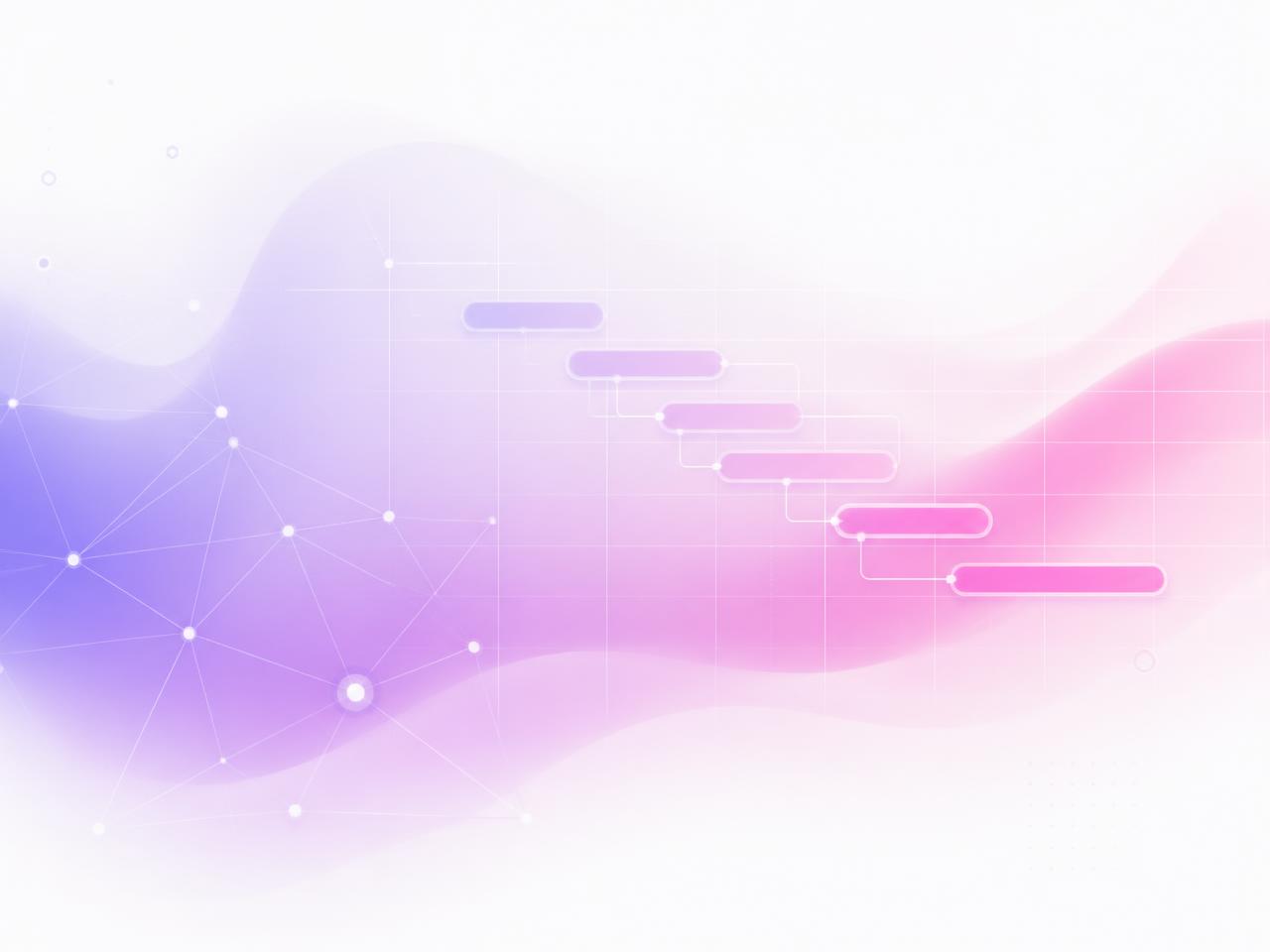 Abstract gradient visual of connected project timelines and AI nodes